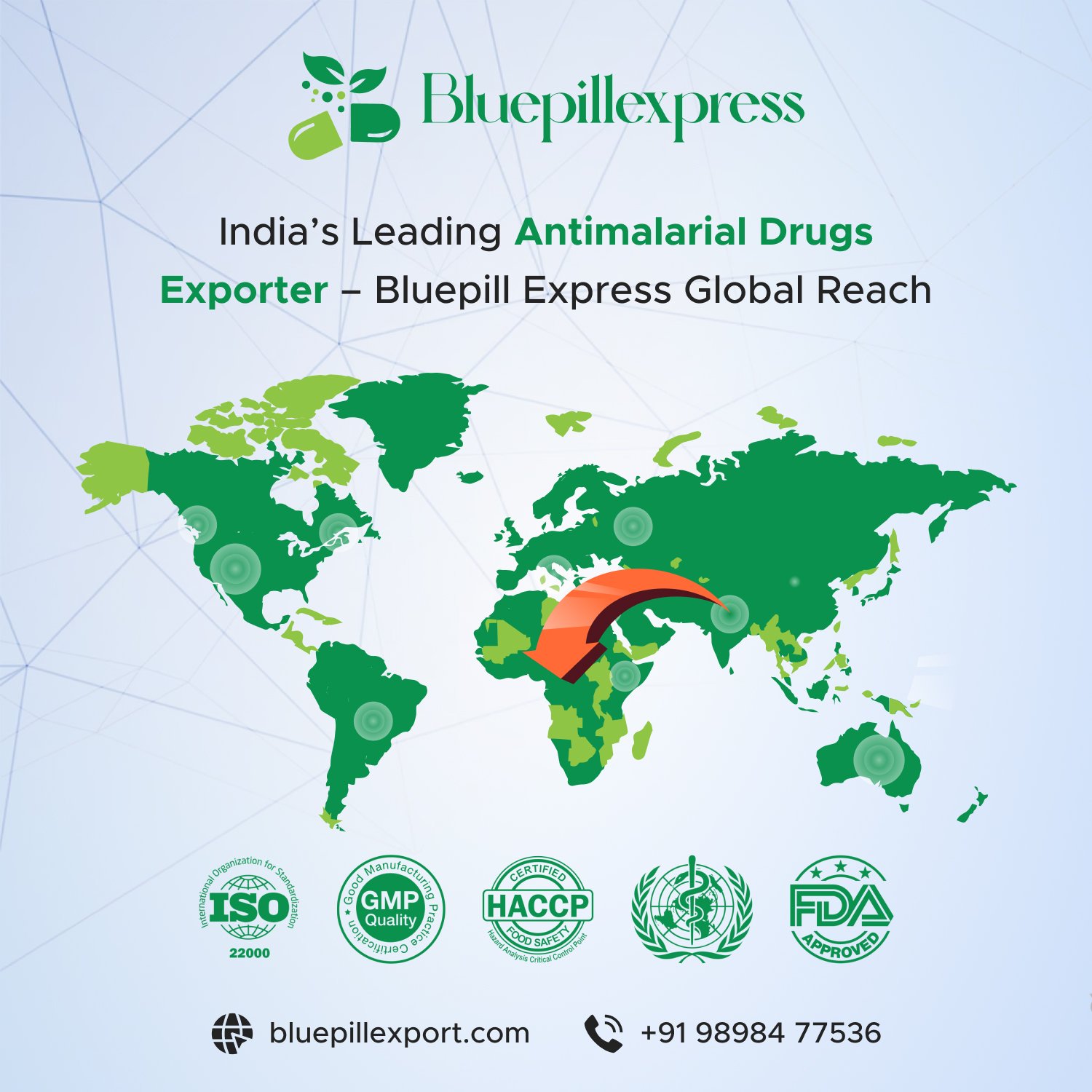 India’s Leading Antimalarial Drugs Exporter: Bluepill Express Global Reach