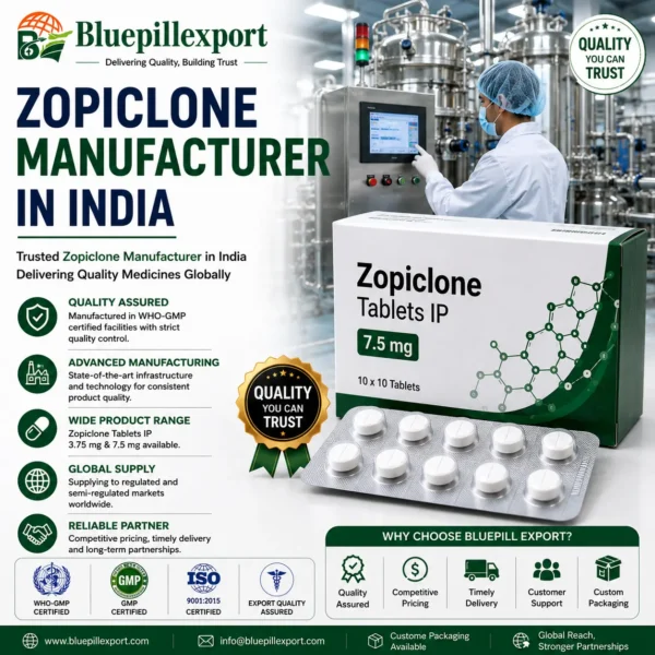 Zopiclone Manufacturer in India – Trusted Global Pharmaceutical Supply Partner