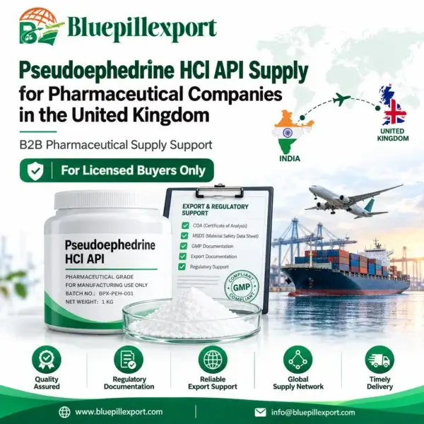 Pseudoephedrine HCl API Supply for Pharmaceutical Companies in the United Kingdom