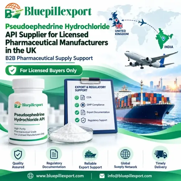 Pseudoephedrine Hydrochloride API Supplier for Licensed Pharmaceutical Manufacturers in the UK